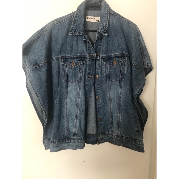 denim poncho jacket